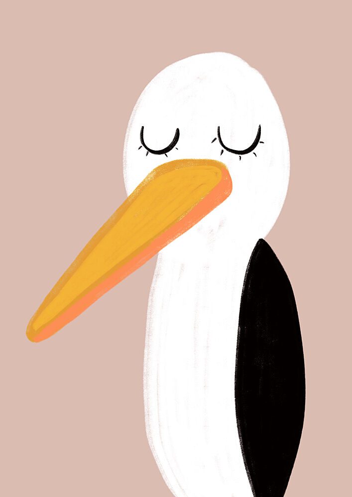 Sleepy White Bird art print by Bainai for $57.95 CAD