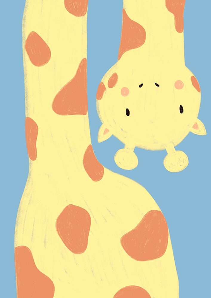 Playful Baby Giraffe art print by Bainai for $57.95 CAD