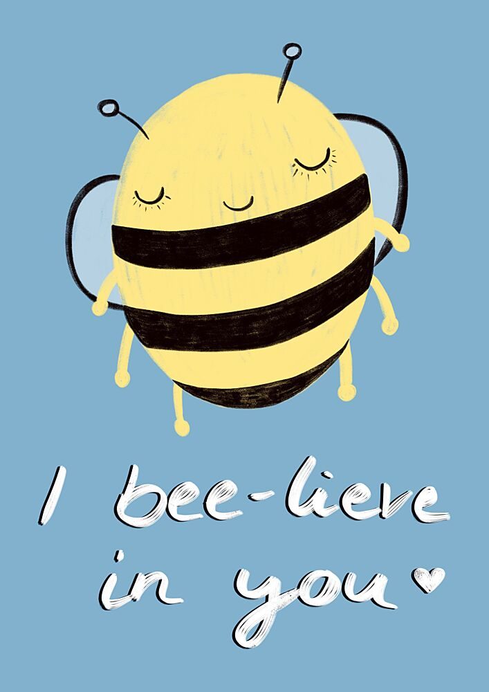 Cute Bee Believe art print by Bainai for $57.95 CAD