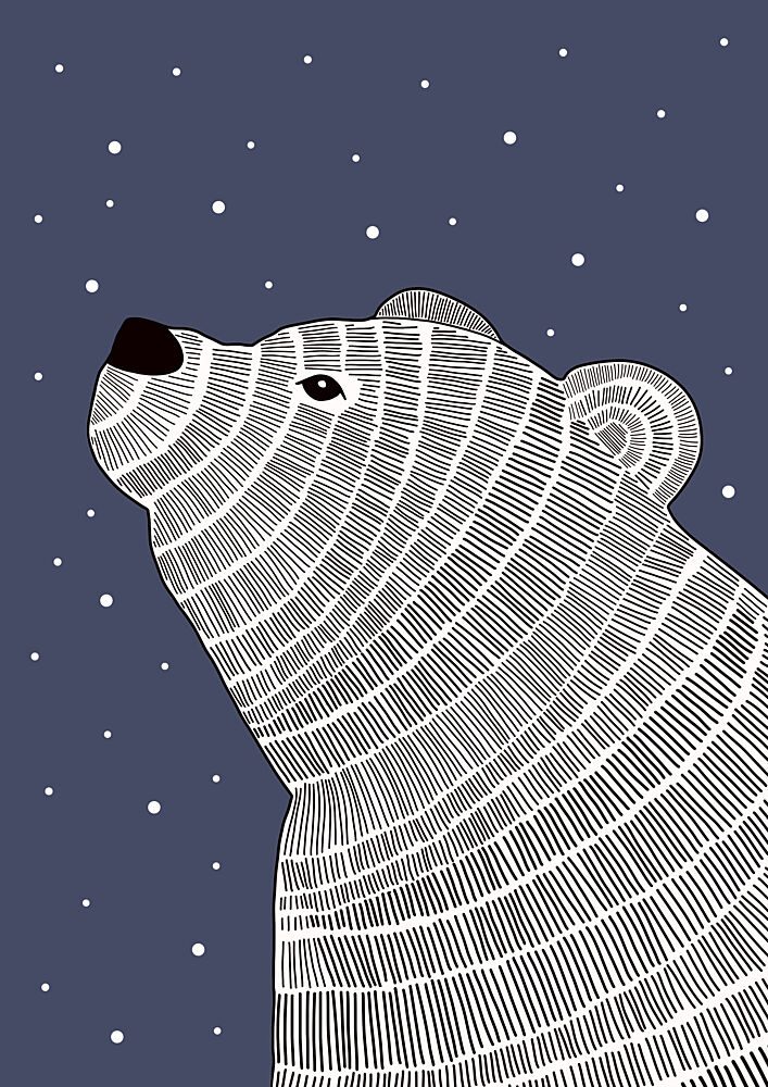 Polar Bear Stargazing art print by Bainai for $57.95 CAD