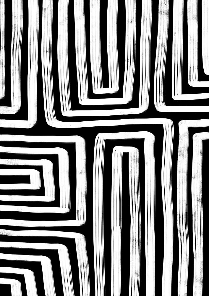 Abstract Brushstroke Maze art print by Bainai for $57.95 CAD