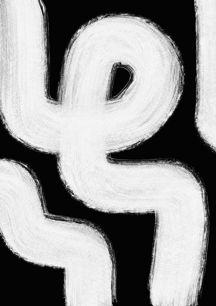Dynamic White Curves art print by Bainai for $57.95 CAD