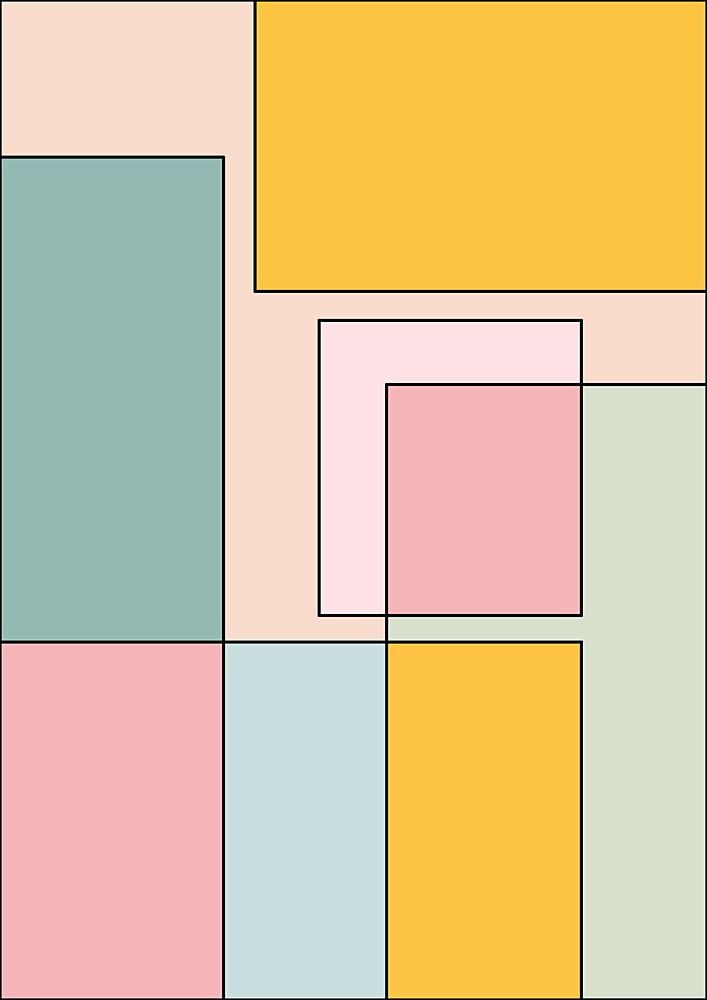 Soft Geometric Blocks art print by Bainai for $57.95 CAD