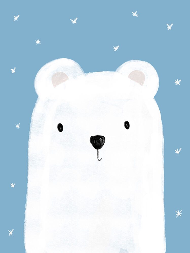 Cute Polar Bear art print by Bainai for $57.95 CAD