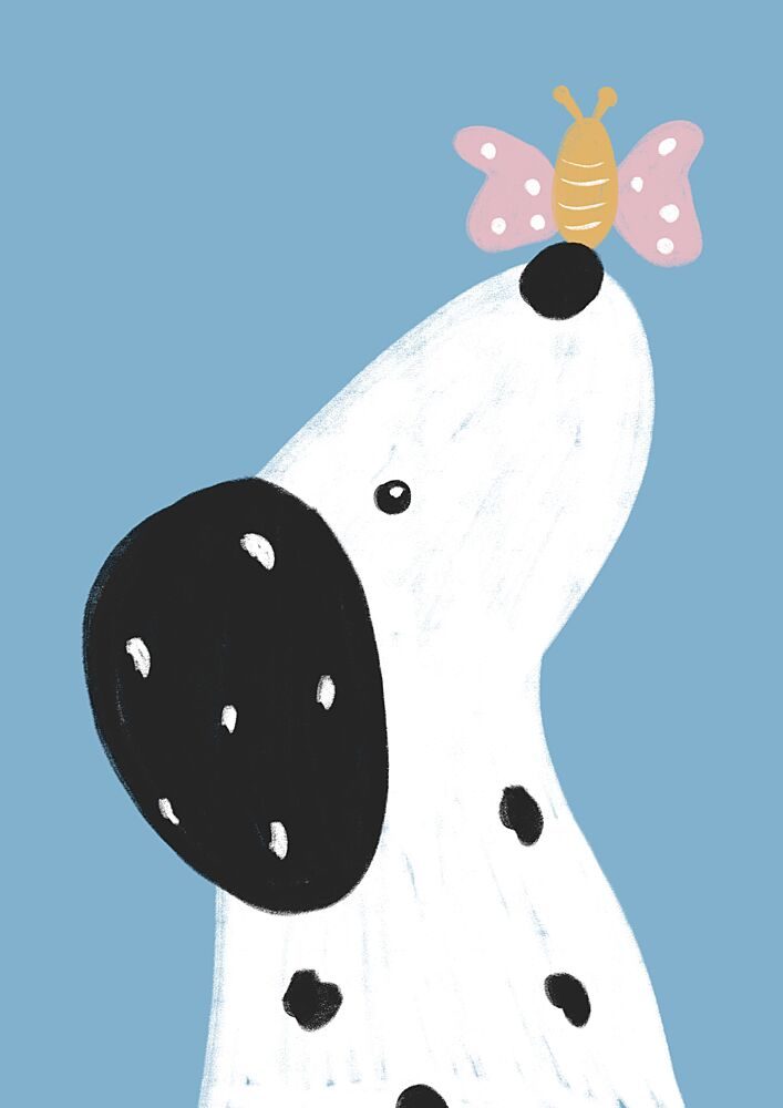Dalmatian with a Butterfly art print by Bainai for $57.95 CAD