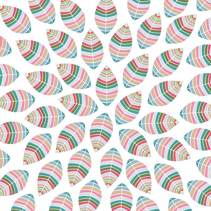 Pastel Striped Leaves art print by Bainai for $57.95 CAD
