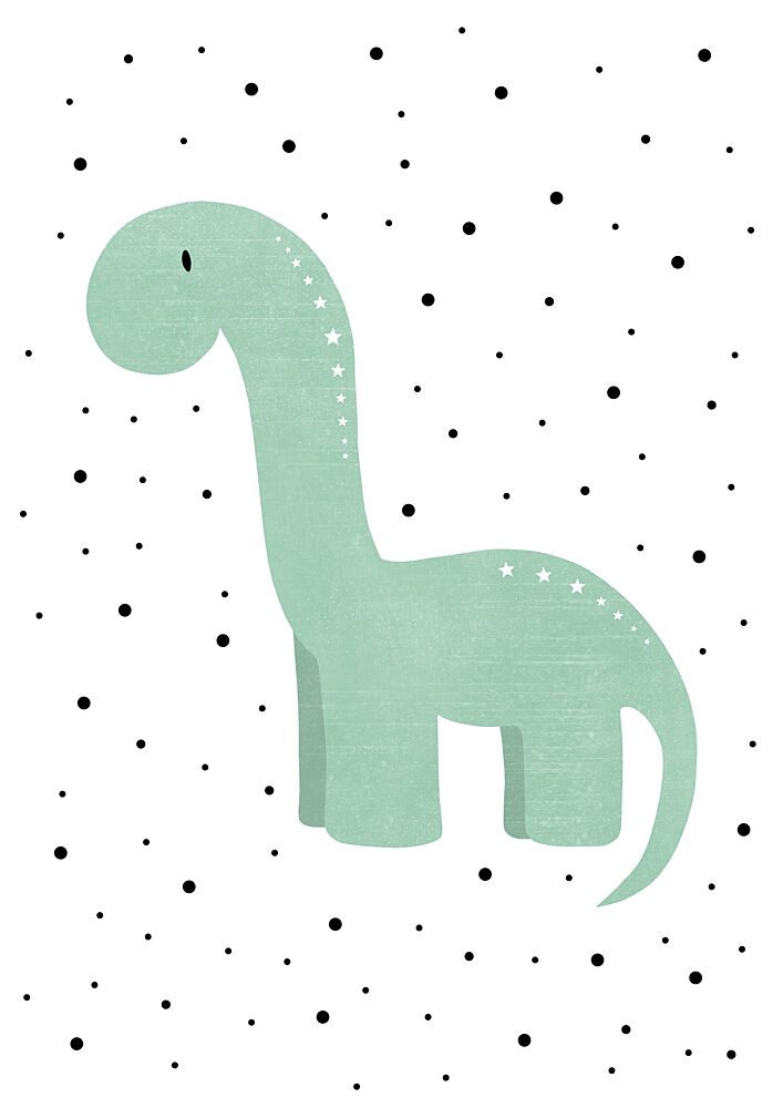 Playful Starry Dinosaur art print by Bainai for $57.95 CAD