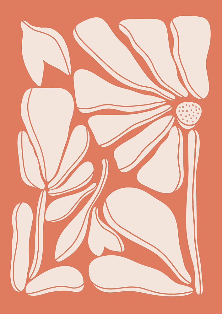 Warm Floral Forms art print by Bainai for $57.95 CAD