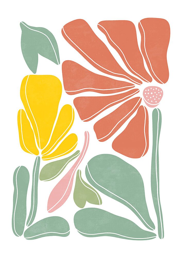 Vibrant Botanical Shapes art print by Bainai for $57.95 CAD