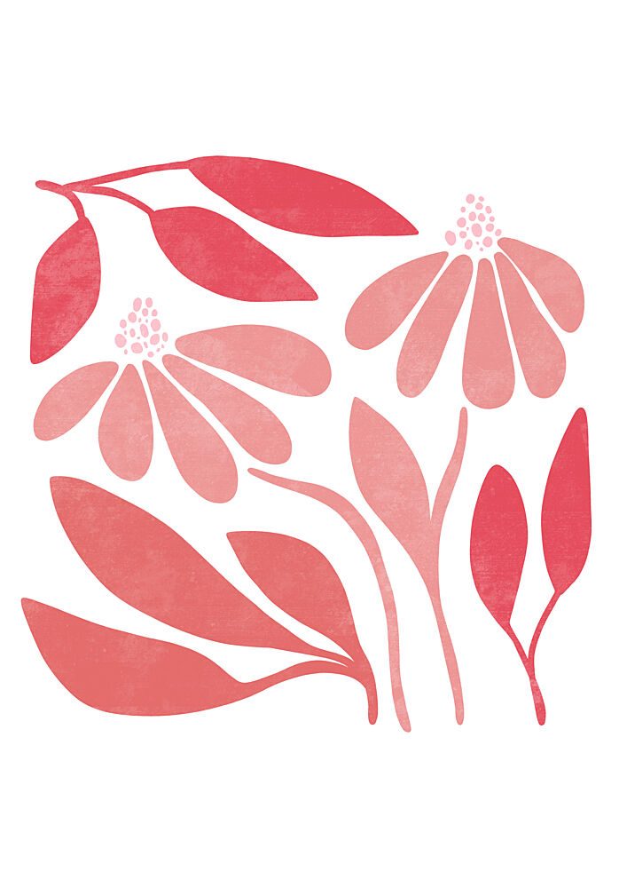 Abstract Pink Flowers art print by Bainai for $57.95 CAD