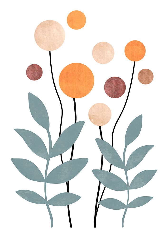 Muted Botanical Shapes art print by Bainai for $57.95 CAD