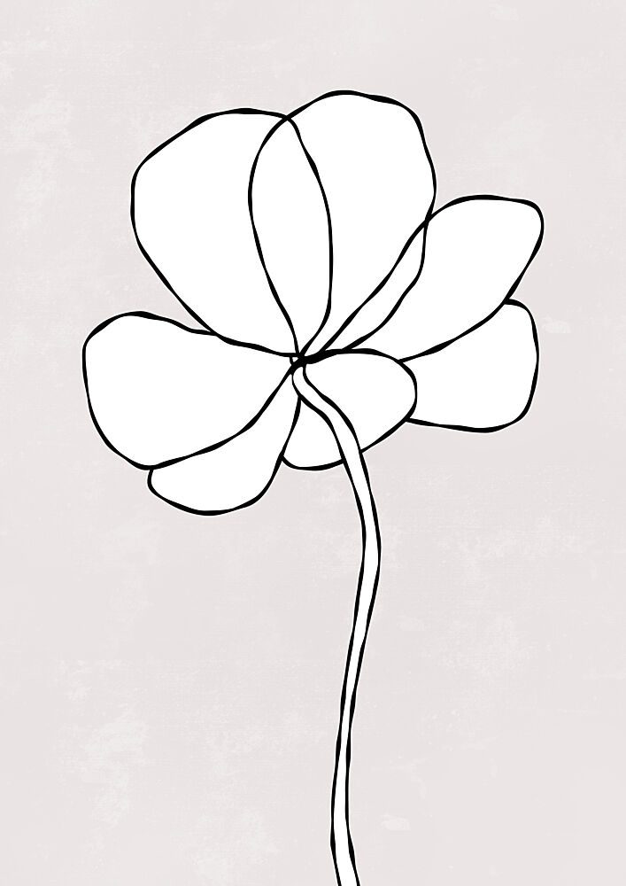 Minimalist Flower Outline art print by Bainai for $57.95 CAD