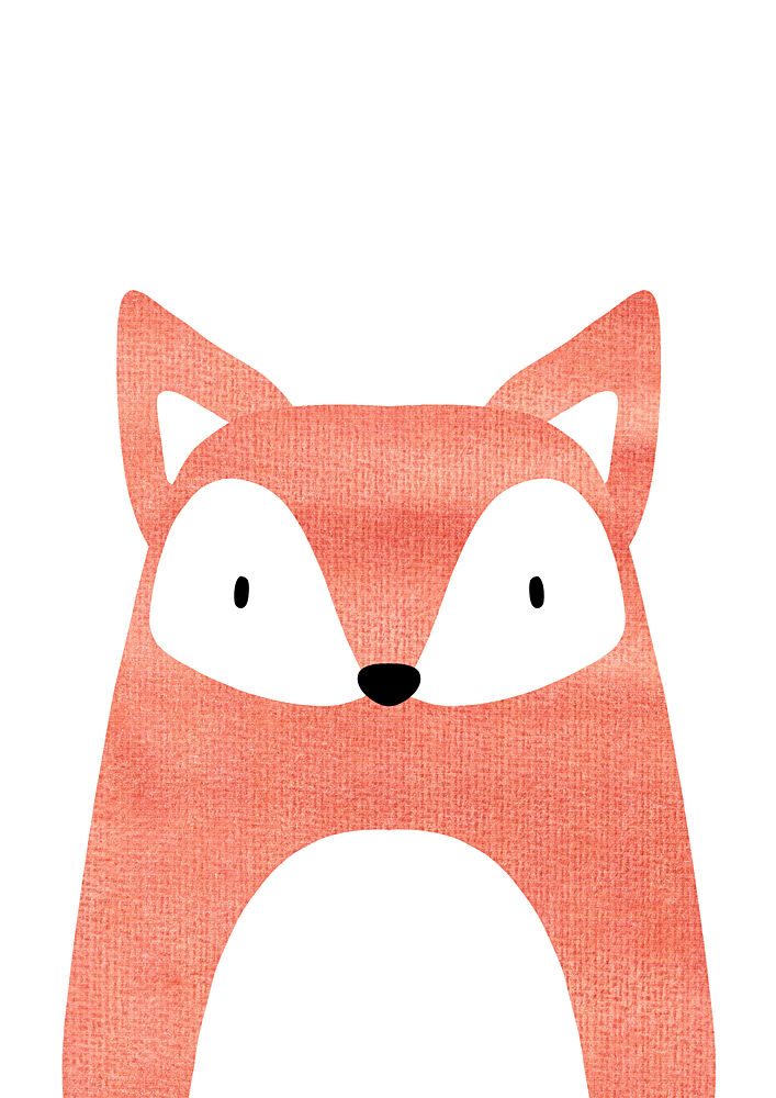 Cute Peeking Fox art print by Bainai for $57.95 CAD
