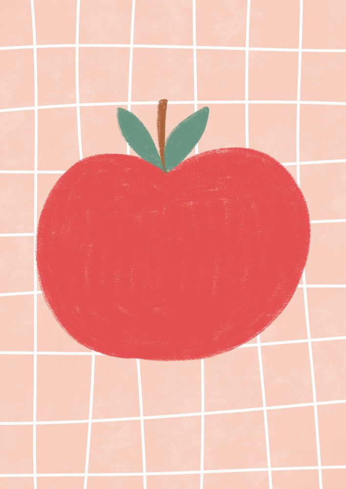 Red Apple Grid art print by Bainai for $57.95 CAD