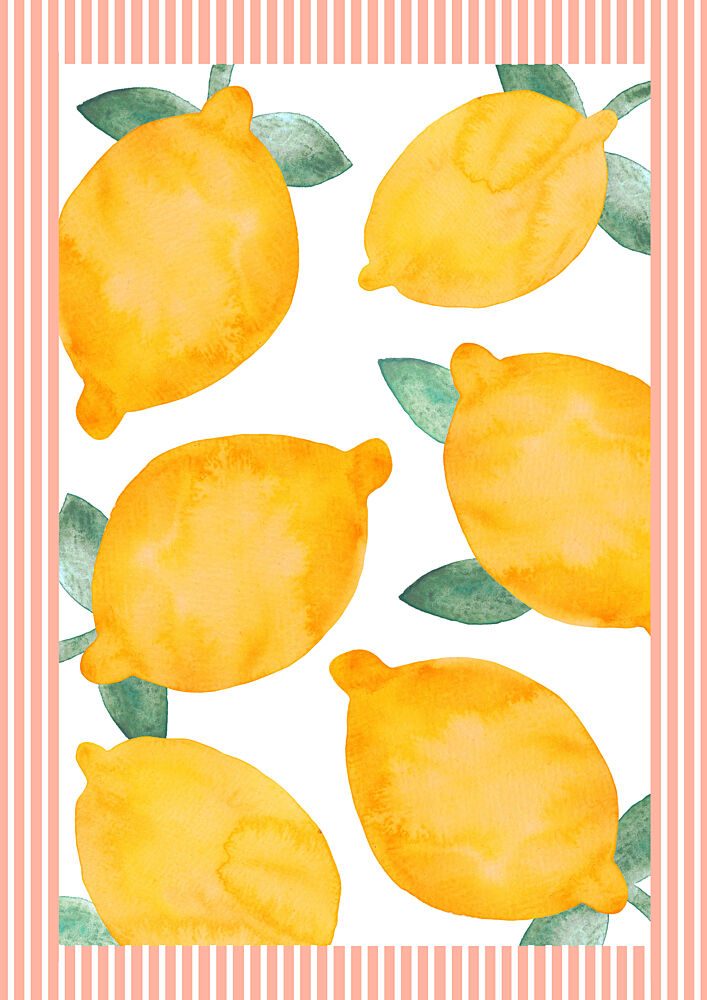 Fresh Watercolor Lemons art print by Bainai for $57.95 CAD
