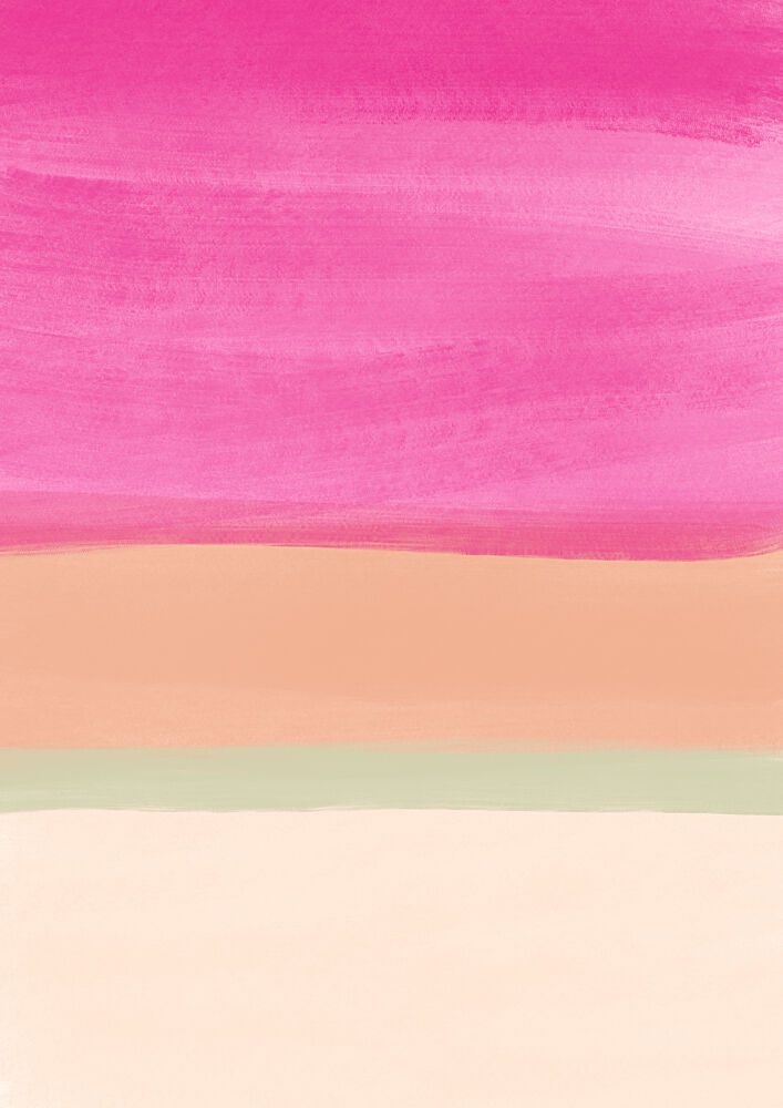 Pink Orange Abstract Landscape art print by Bainai for $57.95 CAD