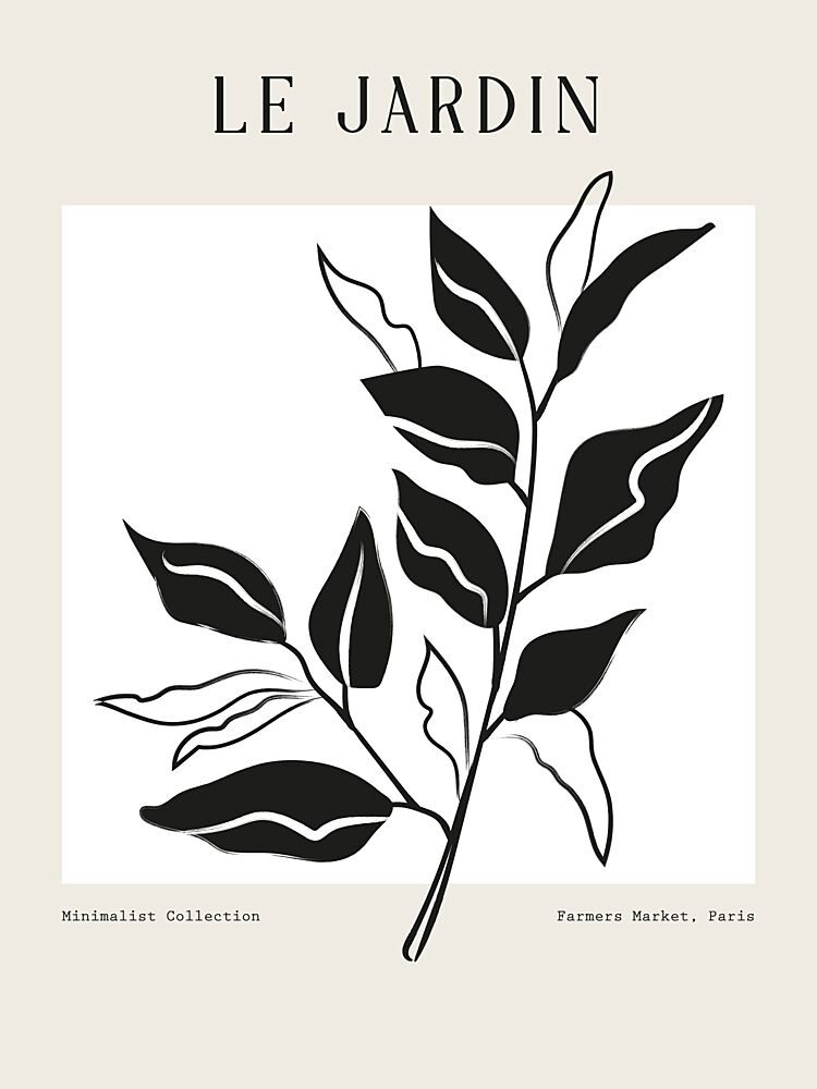 Monochrome Leaves art print by Treechild for $57.95 CAD