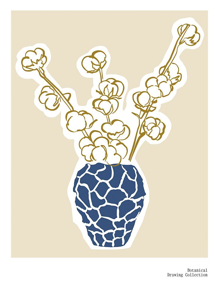 Azure Vase Blooms art print by Treechild for $57.95 CAD