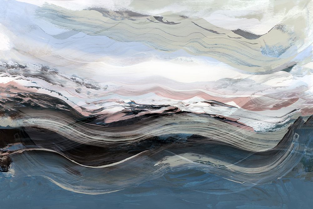 Abstract Landscape Waves Blue art print by cartissi for $57.95 CAD