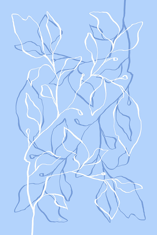 Serene Blue Foliage art print by Martina for $57.95 CAD