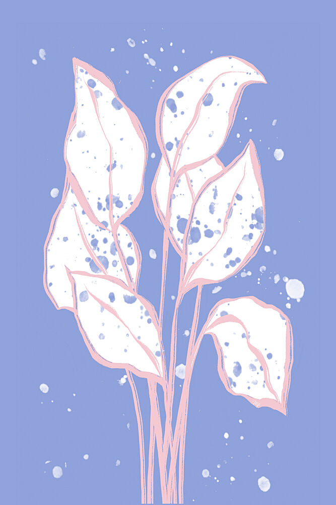 Spotted Periwinkle Leaves art print by Martina for $57.95 CAD