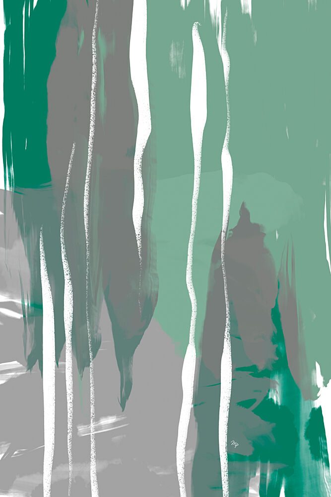 Vertical Green Abstraction art print by Martina for $57.95 CAD
