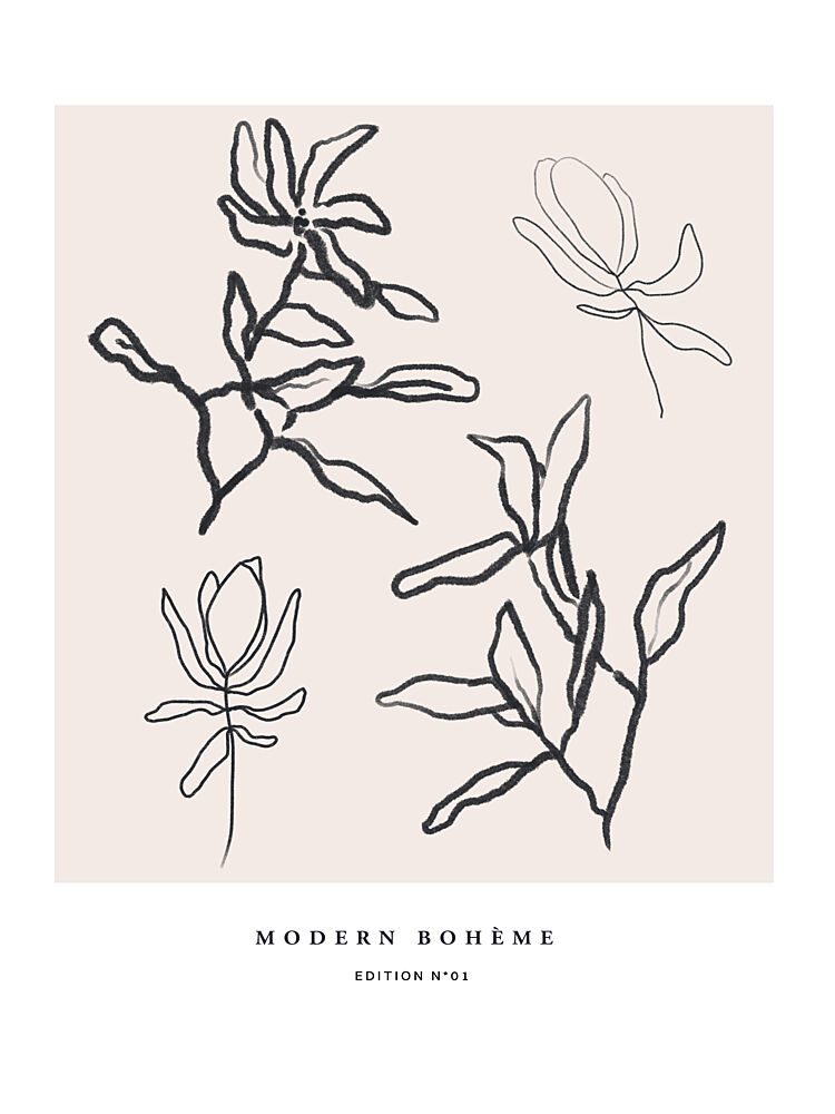 Elegant Sketch Flora art print by Treechild for $57.95 CAD