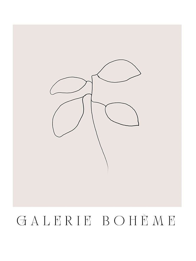 Minimal Leaf Line art print by Treechild for $57.95 CAD