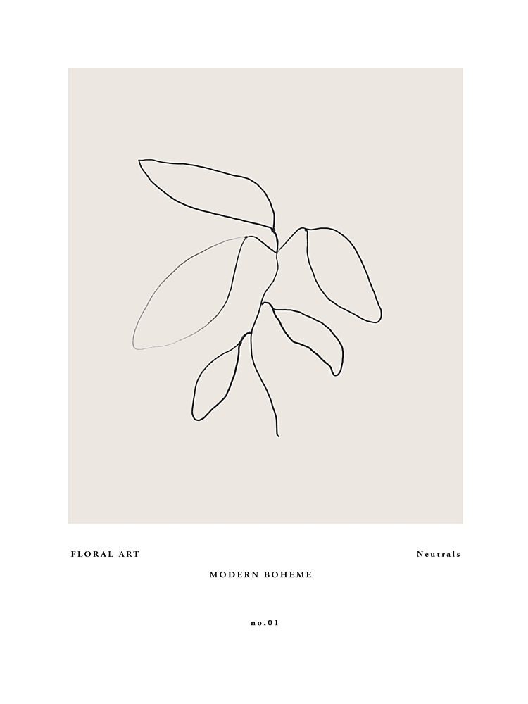 Minimal Leaf Line art print by Treechild for $57.95 CAD