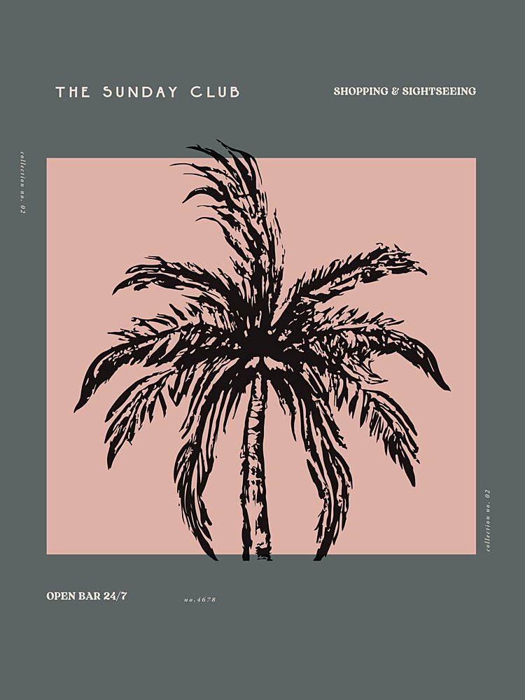 Palm Oasis Scene art print by Treechild for $57.95 CAD