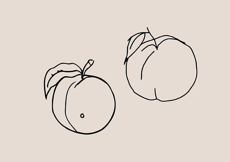 Peachy Outlines art print by Treechild for $57.95 CAD