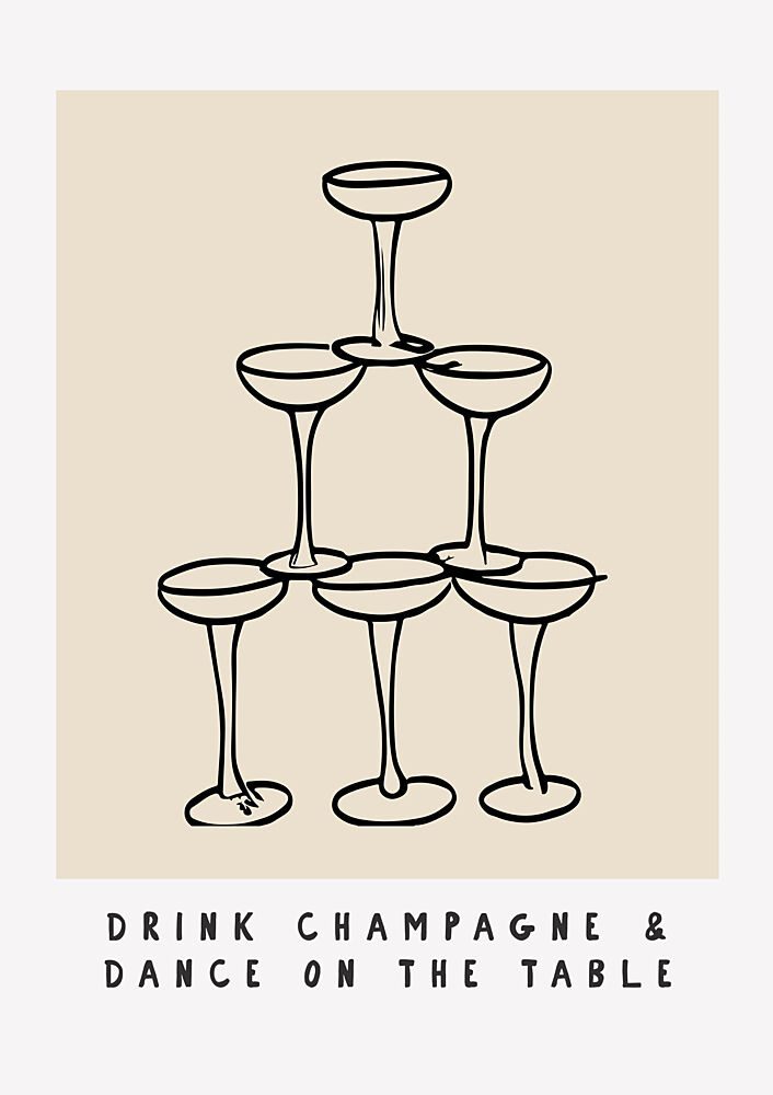 Champagne Tower Fun art print by Treechild for $57.95 CAD