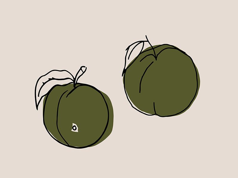 Green Peaches Duo art print by Treechild for $57.95 CAD