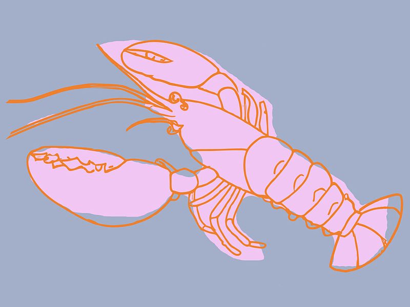 Neon Lobster Vibes art print by Treechild for $57.95 CAD