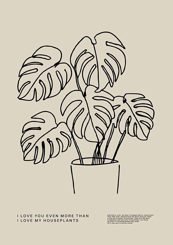 Monstera Love Line art print by Treechild for $57.95 CAD