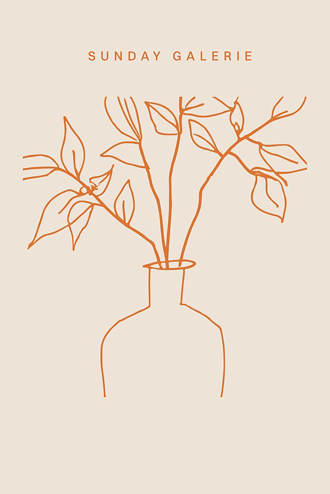 Orange Line Vase art print by Treechild for $57.95 CAD