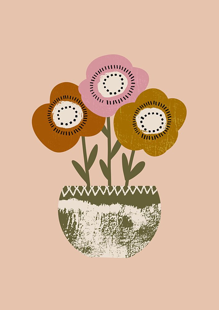 Blush Potted Flowers art print by Susana Costa for $57.95 CAD