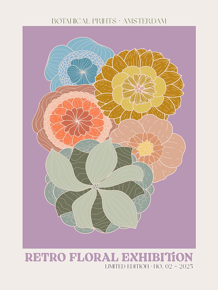 Floral Retro Bloom art print by Treechild for $57.95 CAD