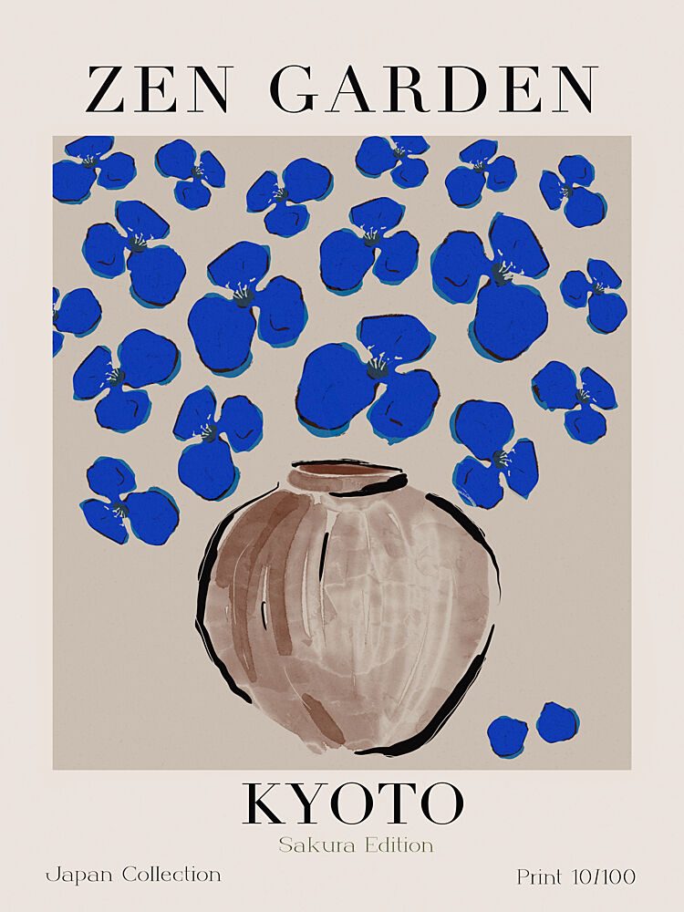 Cerulean Blossoms art print by Treechild for $57.95 CAD