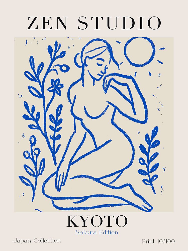 Serene Blue Silhouette art print by Treechild for $57.95 CAD