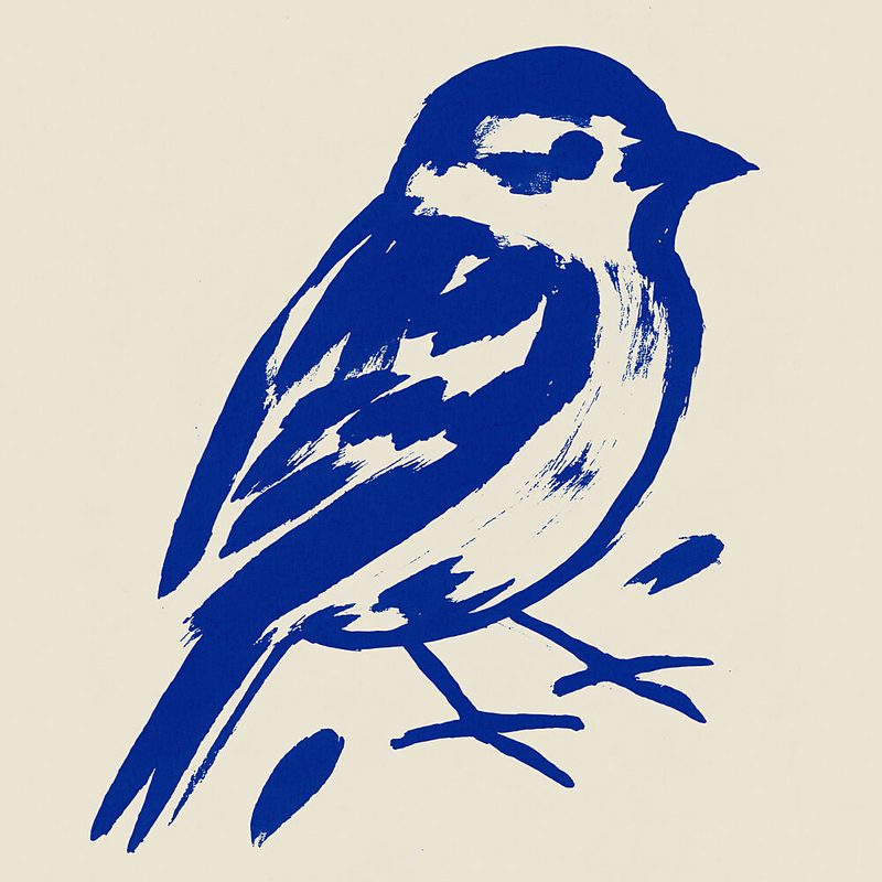 Bold Blue Sparrow art print by Treechild for $57.95 CAD