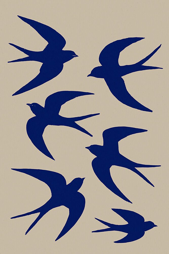 Blue Swallow Flight art print by Treechild for $57.95 CAD