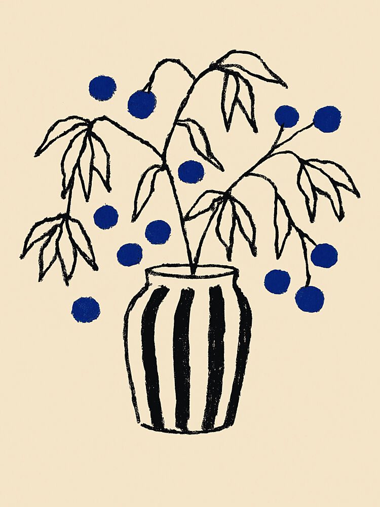 Striped Vase Blooms art print by Treechild for $57.95 CAD
