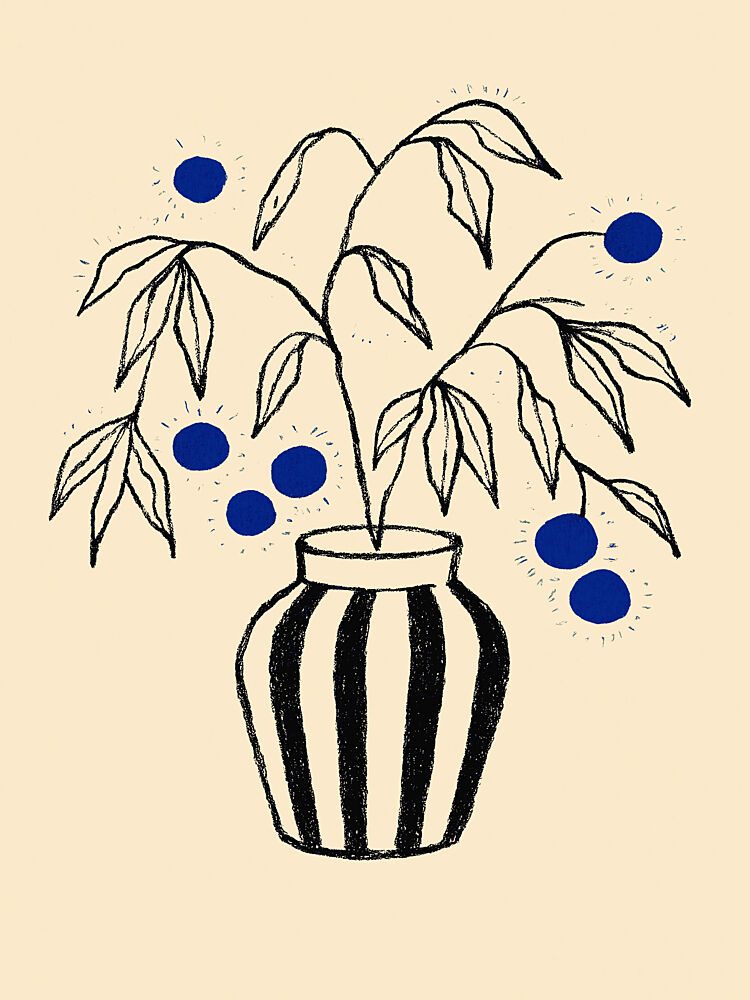 Striped Vase Bloom art print by Treechild for $57.95 CAD