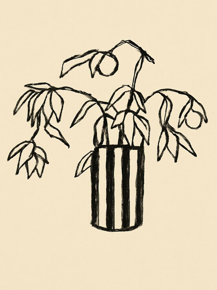 Striped Vase Blues art print by Treechild for $57.95 CAD