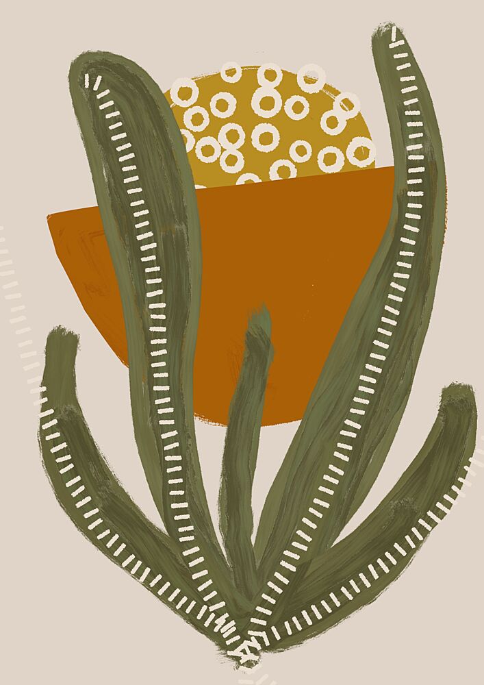 Desert Sun Cactus art print by Susana Costa for $57.95 CAD