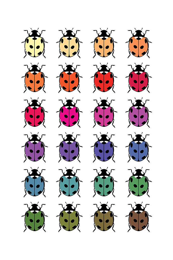 Rainbow Ladybugs art print by Martina for $57.95 CAD