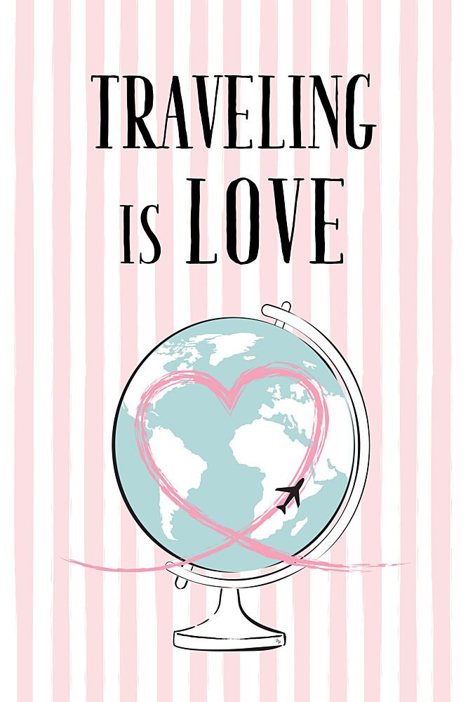 Traveling Is Love Globe art print by Martina for $57.95 CAD