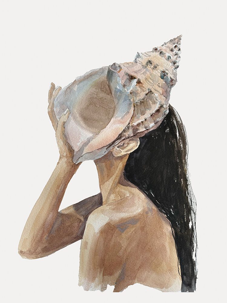 Whispering Seashell art print by Treechild for $57.95 CAD