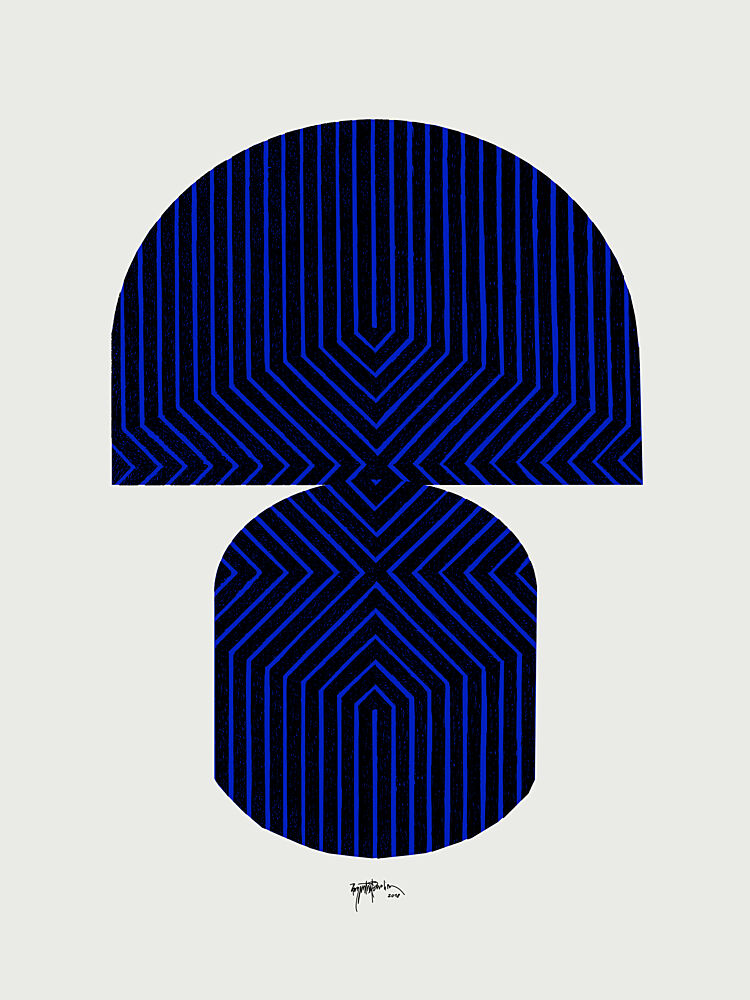 Blue Geometric Symmetry art print by Paulina Varregn for $57.95 CAD